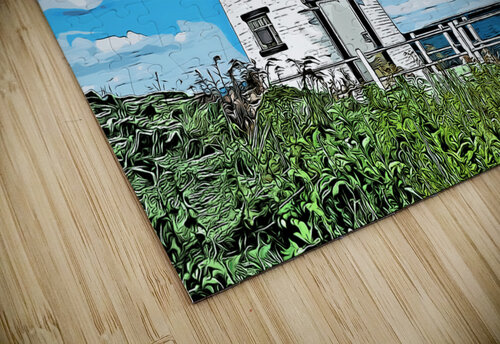 Owls Head Light Overlooks Rockland Harbor in Maine - Illus. Allan Wood puzzle