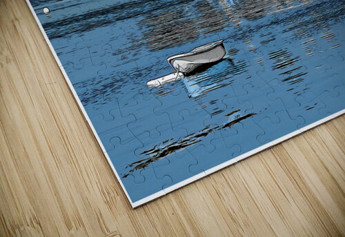 Boats Anchored by Pumpkin Island Light in Maine - Illus. Allan Wood puzzle