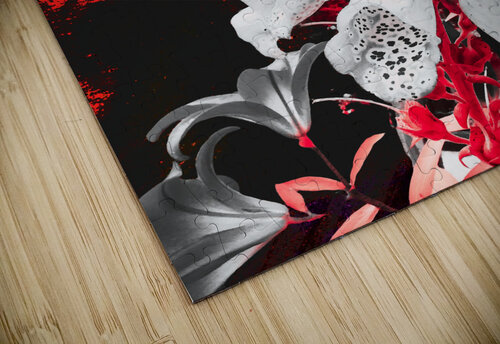 Abstract Dark Foxglove in Pink with Lilies Catriona Roberts Nature Photography and Designs puzzle