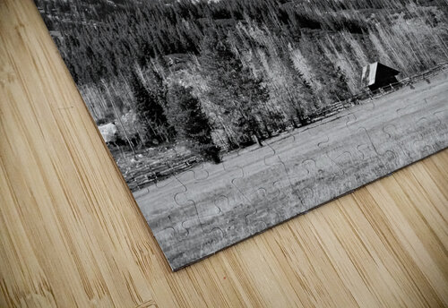 Teton Barn Alone in the Wilderness in Black and White Norma Brandsberg Photography puzzle
