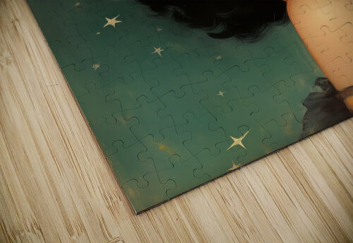 Enchanting Vintage Halloween Witch Art Print - Retro Gothic Anne Laure GOUPIL puzzle