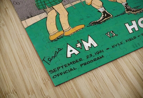 1961 Texas A&M vs. Houston Football Program Cover Art Row One Brand puzzle