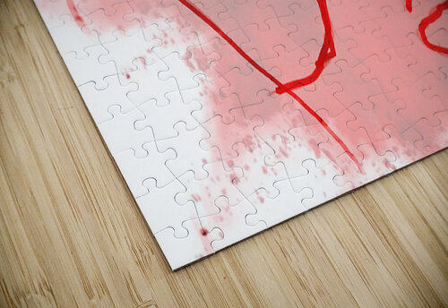 red drawing on pink Luciano puzzle