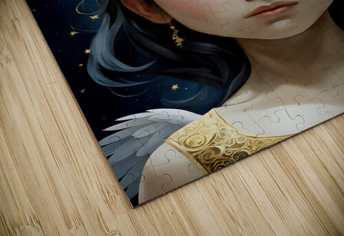 Cute Whimsical Kawaii Cosmic Child Angel Painting Sandy Richter puzzle