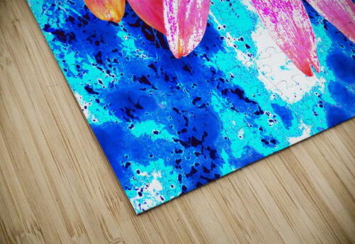 Abstract Pink Cone Flower on a Blue Abstract Background Catriona Roberts Nature Photography and Designs puzzle