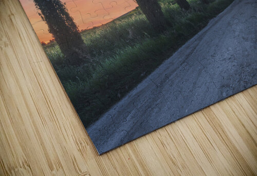 Country road with cypress trees at sunset. Tuscany Stefano Orazzini puzzle
