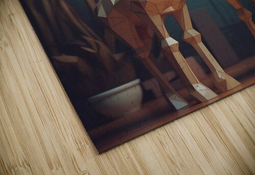 Giraffe Low Poly Art Wall Decor  bytecreative puzzle