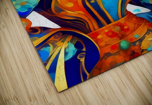 Colorful Whimsical Abstract Cute Vintage Style Fantasy Girl Painting  Sandy Richter puzzle