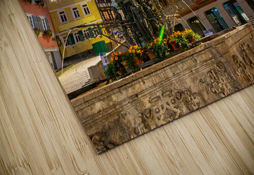 Night shot of a fountain and the town hall in the historic oldtown of Tübingen Germany caladoart puzzle