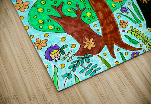 Abstract Doodle Art Trees and Owls  Catriona Roberts Nature Photography and Designs puzzle