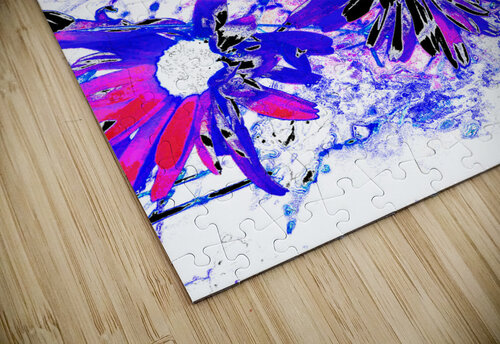 Abstract Red and Blue Daises Catriona Roberts Nature Photography and Designs puzzle