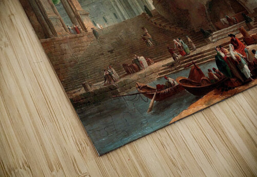 View of Ripetta by Hubert Robert xzendor7 puzzle