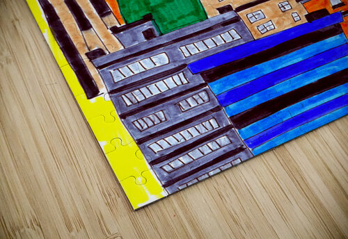 Abstract Colourful Doodle Art City Catriona Roberts Nature Photography and Designs puzzle