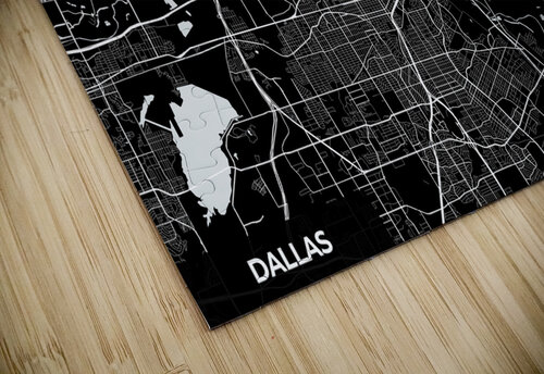 Dallas Texas City Map Print Conceptual Photography puzzle