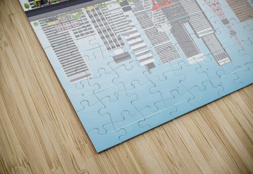 Sapporo Japan City Skyline Print Conceptual Photography puzzle