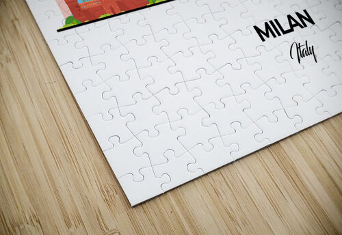 Milan Italy City Skyline Print Conceptual Photography puzzle