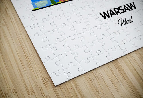 Warsaw Poland City Skyline Print Conceptual Photography puzzle