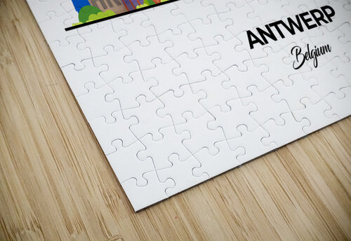 Antwerp Belgium City Skyline Print Conceptual Photography puzzle