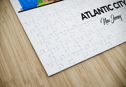 Atlantic City New Jersey City Skyline Print Conceptual Photography puzzle