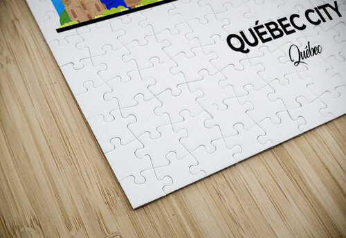 Quebec City Skyline Print Conceptual Photography puzzle