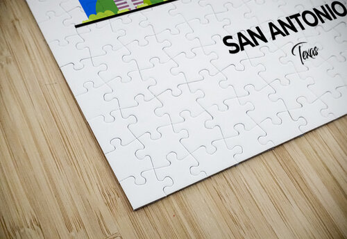 San Antonio Texas City Skyline Print Conceptual Photography puzzle