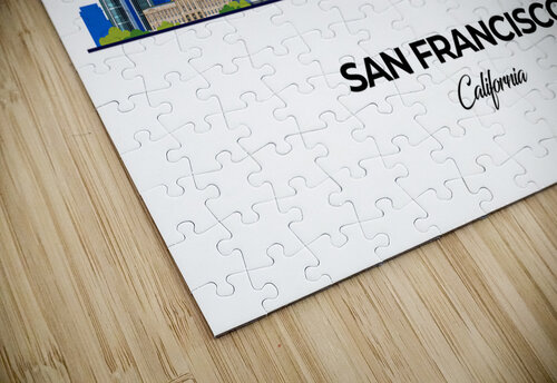 San Francisco California City Skyline Print Conceptual Photography puzzle