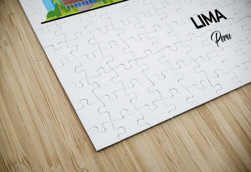 Lima Peru City Skyline Print Conceptual Photography puzzle