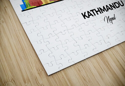 Kathmandu Nepal City Skyline Print Conceptual Photography puzzle