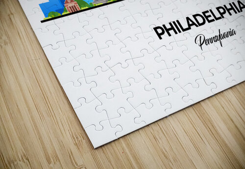 Philadelphia Pennsylvania City Skyline Print Conceptual Photography puzzle