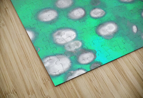 Abstract White Circular Shapes Floating in Green  Catriona Roberts Nature Photography and Designs puzzle