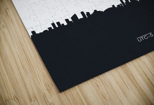 Geometric pattern skyline city America and Europe Conceptual Photography puzzle