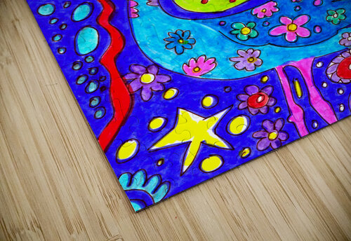 Abstract Doodle Art Flamingos Catriona Roberts Nature Photography and Designs puzzle