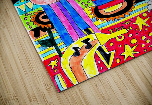 Abstract Doodle Art Colourful Elements Catriona Roberts Nature Photography and Designs puzzle