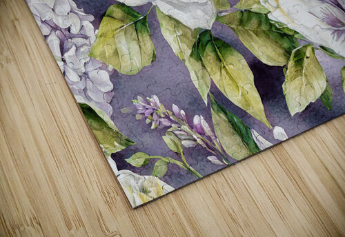 Flowers in Purple Mauve and White Thea Menagh puzzle
