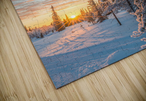 Snowy landscape at sunset in Lapland DELPHIMAGES puzzle