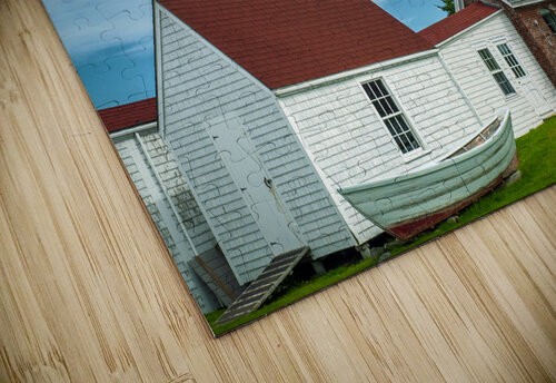 Monhegan Island Lighthouse on Overcast Day in Midcoast Maine Allan Wood puzzle