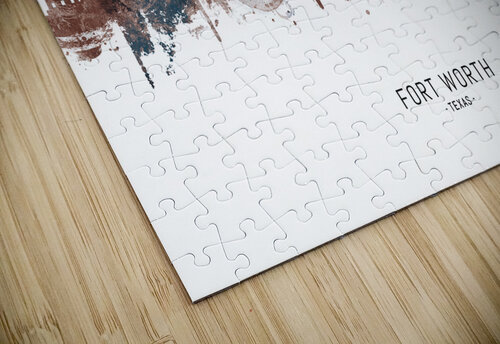 Fort Worth Texas Skyline Sepia Towseef Dar puzzle