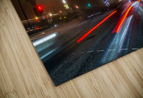 Long exposure night shot of a lit up streetcorner in Hamburg Altona caladoart puzzle