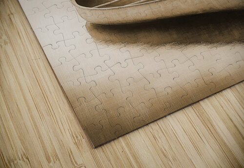 Tranquil Lake and Canoe Sepia Travelling Light puzzle