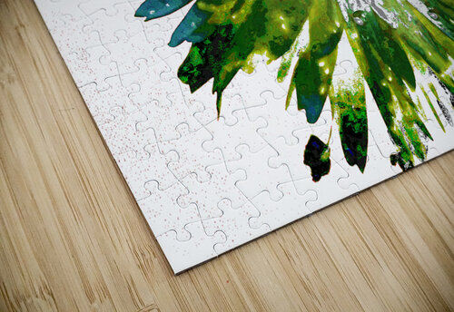 Abstract Green and Blue Daisy Catriona Roberts Nature Photography and Designs puzzle