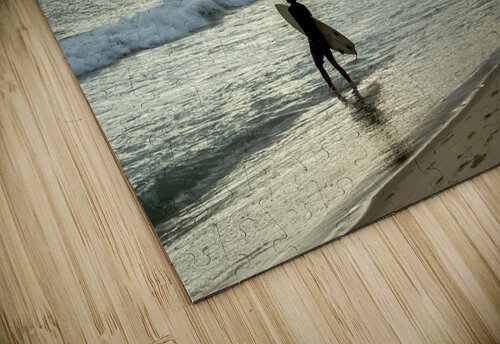 Surfer walking into the ocean at Ipanema Beach in Rio de Janeiro in Brazil at sunset caladoart puzzle