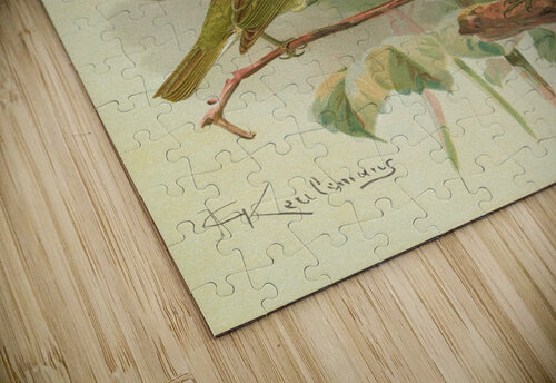 Phylloscopus viridanus. Nitidus. Borealis by Johann Friedrich Naumann [1780–1857] MyCozyFineArt puzzle