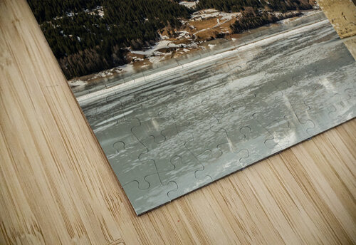 Flooded bell tower in Lake Reschen Reschensee in South Tyrol caladoart puzzle