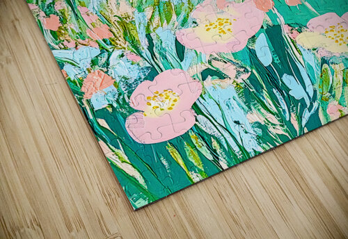 Cool Green Landscape with Flowers Travelling Light puzzle