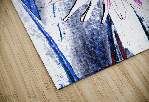 Abstract Daisy on a Bold Striped Background Catriona Roberts Nature Photography and Designs puzzle