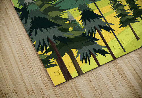 Stylized Mountain Landscape - Modern Nature Illustration el halaoui ali puzzle