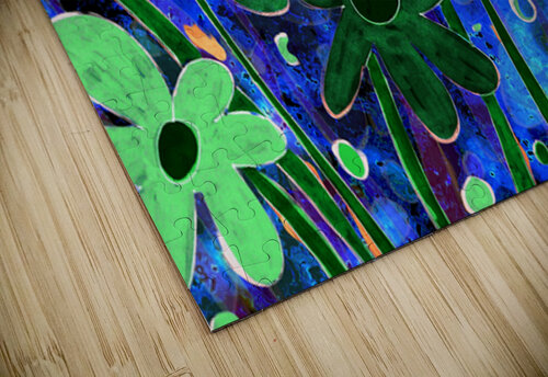 Abstract Blue and Green Florals Catriona Roberts Nature Photography and Designs puzzle
