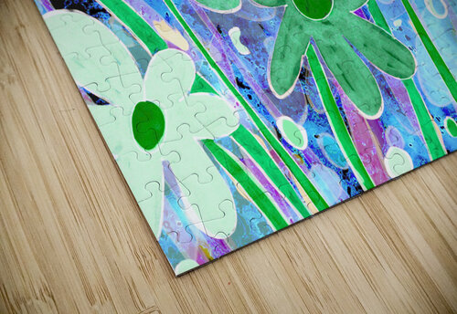 Abstract Green and Blue Florals Catriona Roberts Nature Photography and Designs puzzle