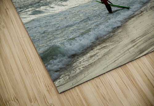 Surfer entering the water during dramatic sunset at Ipanema Beach in Rio de Janeiro  caladoart puzzle