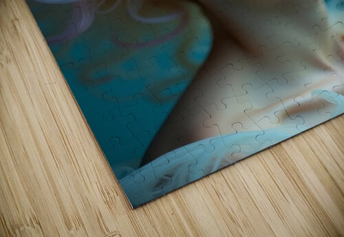 Ethereal Bloom: Dreamy Woman Portrait with Flowing Coral Hair RACHID RHAMMOUD puzzle